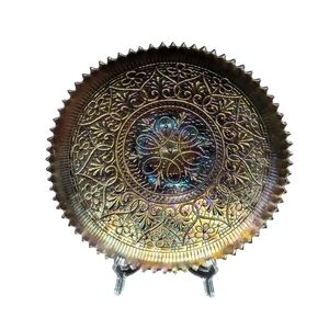 Ornate Iridescent Floral Plate